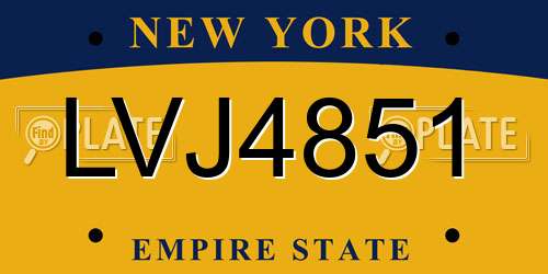 LVJ4851 New York License Plate