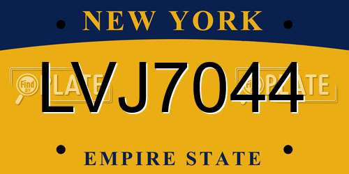 LVJ7044 New York License Plate