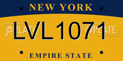 LVL1071 New York License Plate