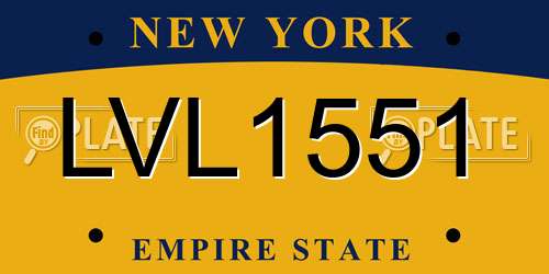 LVL1551 New York License Plate