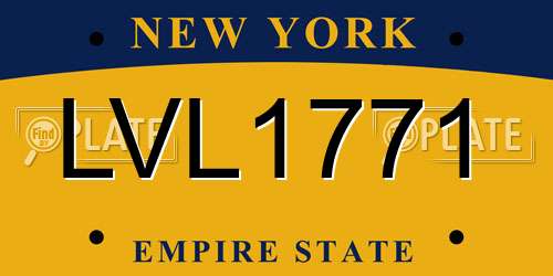 LVL1771 New York License Plate