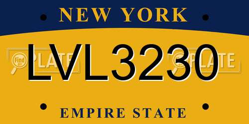 LVL3230 New York License Plate