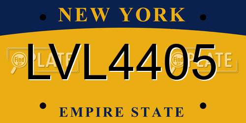 LVL4405 New York License Plate