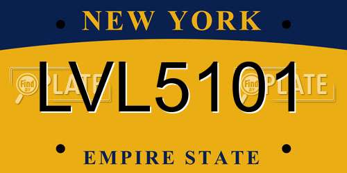 LVL5101 New York License Plate