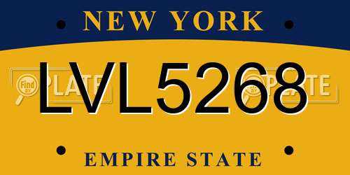 LVL5268 New York License Plate