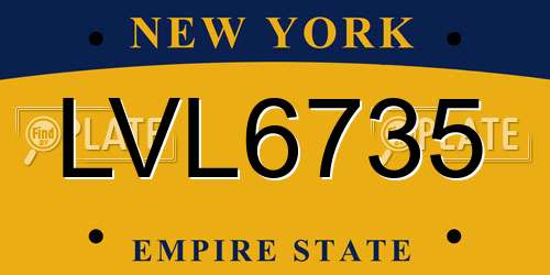 LVL6735 New York License Plate