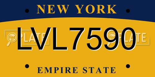 LVL7590 New York License Plate
