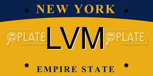 LVM New York License Plate