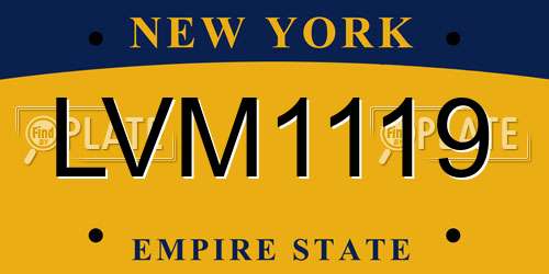 LVM1119 New York License Plate