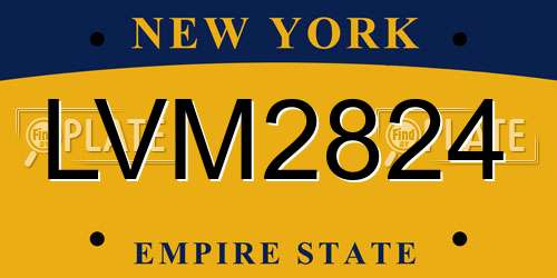 LVM2824 New York License Plate