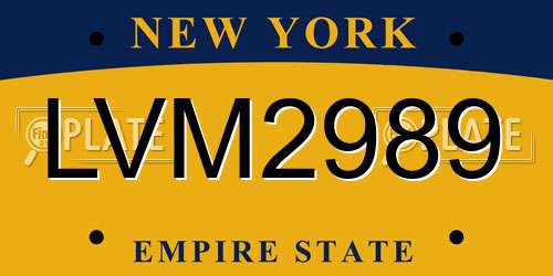 LVM2989 New York License Plate