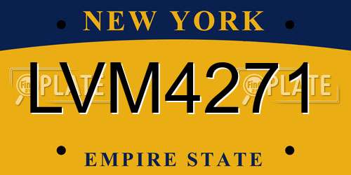 LVM4271 New York License Plate