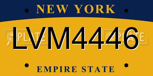 LVM4446 New York License Plate