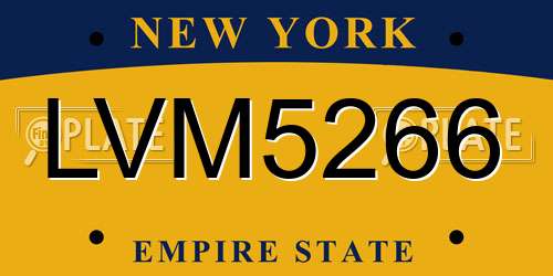 LVM5266 New York License Plate