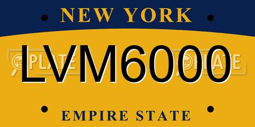 LVM6000 New York License Plate