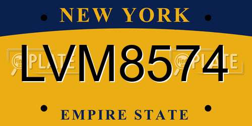 LVM8574 New York License Plate