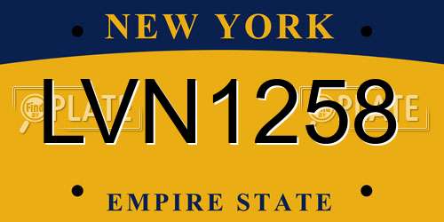 LVN1258 New York License Plate
