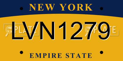 LVN1279 New York License Plate