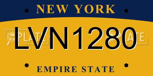 LVN1280 New York License Plate