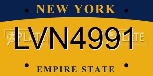 LVN4991 New York License Plate