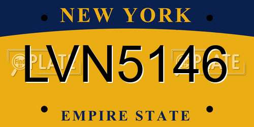 LVN5146 New York License Plate