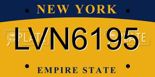 LVN6195 New York License Plate