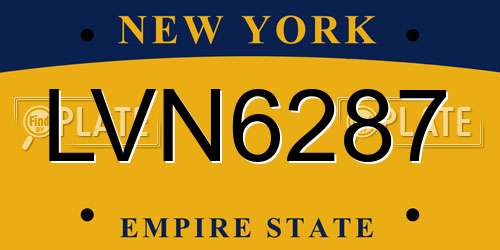 LVN6287 New York License Plate