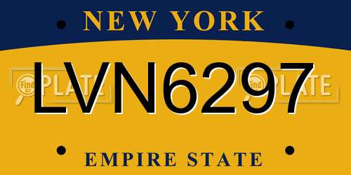 LVN6297 New York License Plate