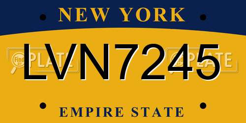LVN7245 New York License Plate