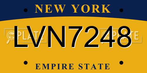 LVN7248 New York License Plate