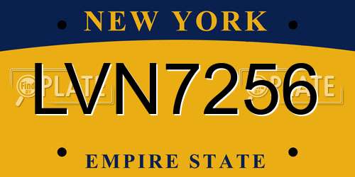 LVN7256 New York License Plate