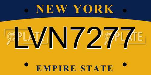 LVN7277 New York License Plate