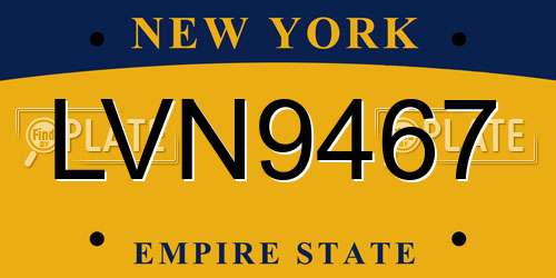 LVN9467 New York License Plate