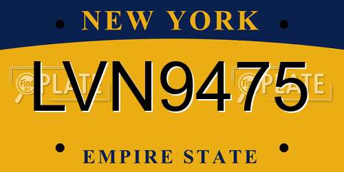 LVN9475 New York License Plate