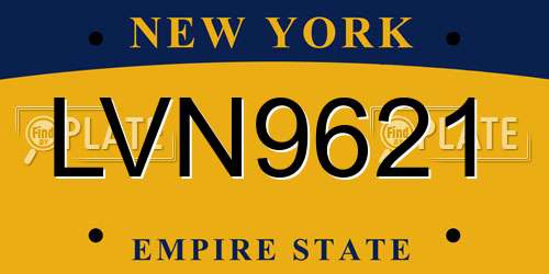 LVN9621 New York License Plate