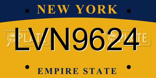 LVN9624 New York License Plate