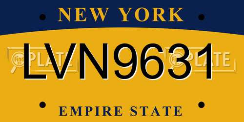 LVN9631 New York License Plate