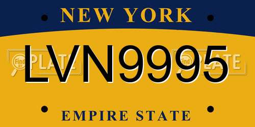 LVN9995 New York License Plate