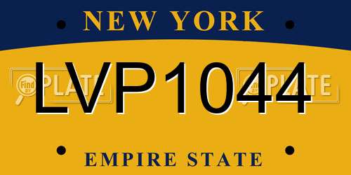 LVP1044 New York License Plate
