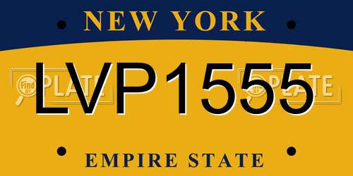 LVP1555 New York License Plate