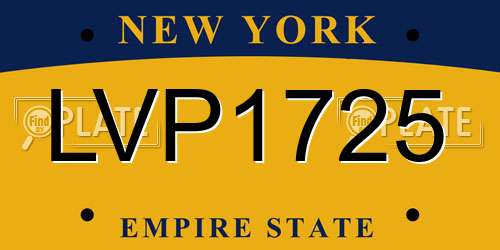 LVP1725 New York License Plate