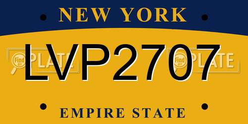 LVP2707 New York License Plate
