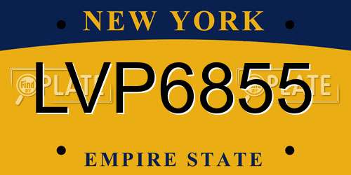 LVP6855 New York License Plate