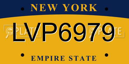LVP6979 New York License Plate