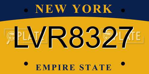 LVR8327 New York License Plate