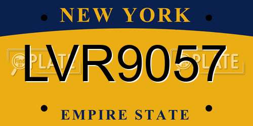 LVR9057 New York License Plate