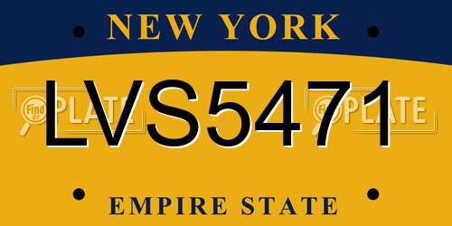 LVS5471 New York License Plate