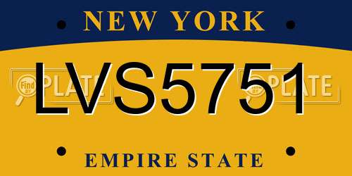 LVS5751 New York License Plate