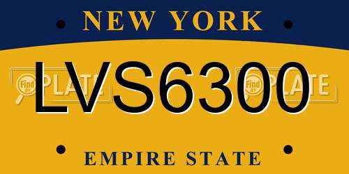 LVS6300 New York License Plate