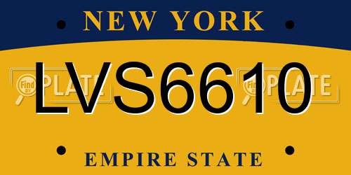 LVS6610 New York License Plate